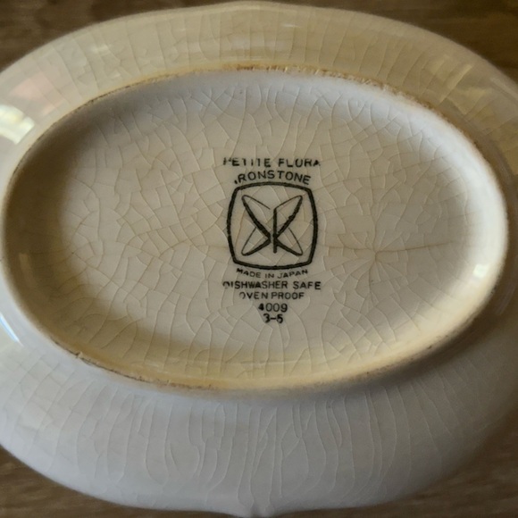 VTG Petite Flora Ironstone Gravy Boat 2 Piece Boat And Dish Floral - Picture 7 of 13